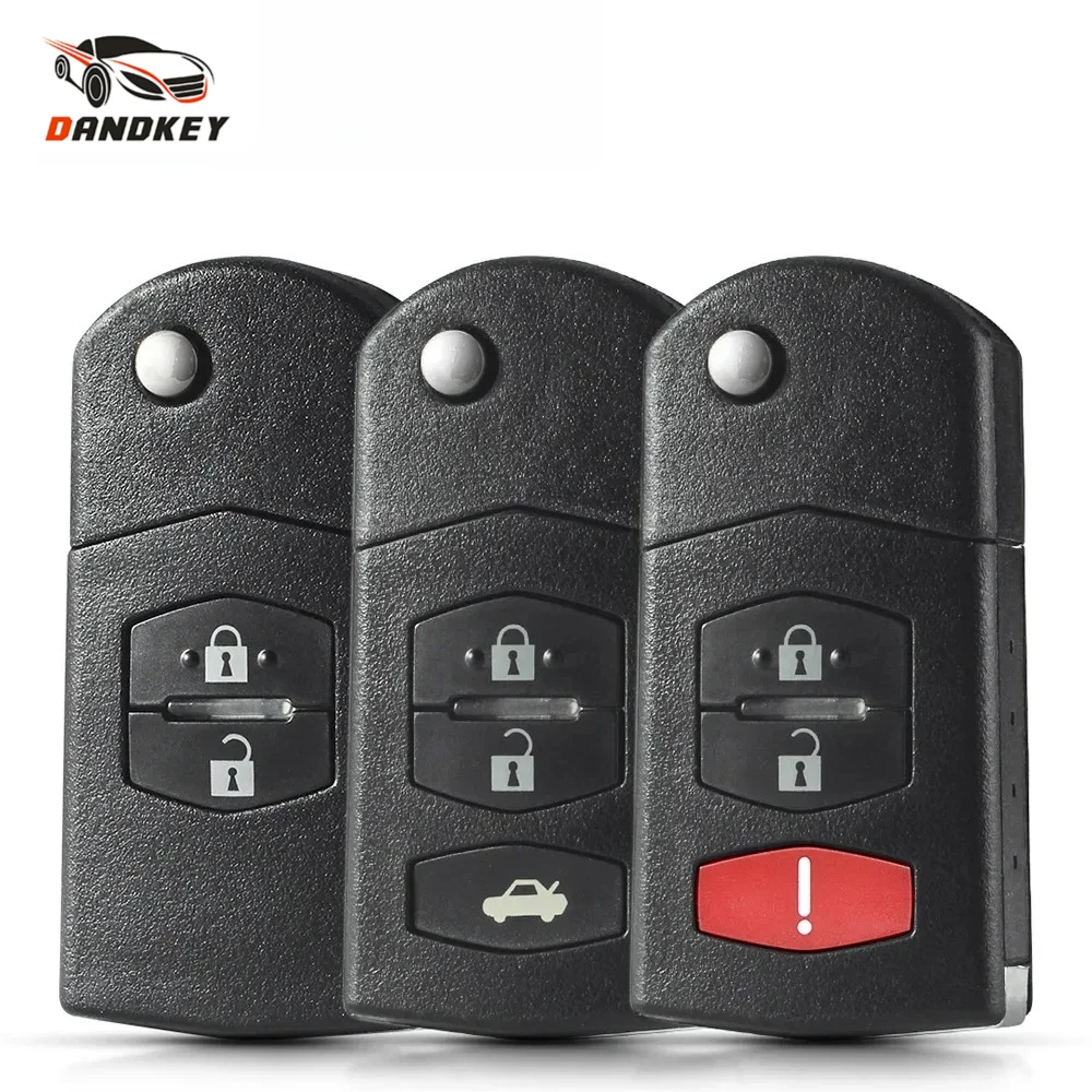 Dandkey 2/3/4 Button Flip Folding Key Case Fob Car Remote Key Shell For MAZDA 3 5 6 RX-8 MX-5 Miata CX-5 CX-7 CX-9 RX-8 CX-9