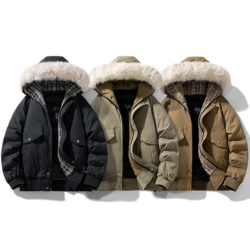 Men's jackets Thicken Winter Jacket Padding Man Down Jacket Coat Parkas Outdoor Fur Hooded Puffer Cotton Padded Jacket HXY7190