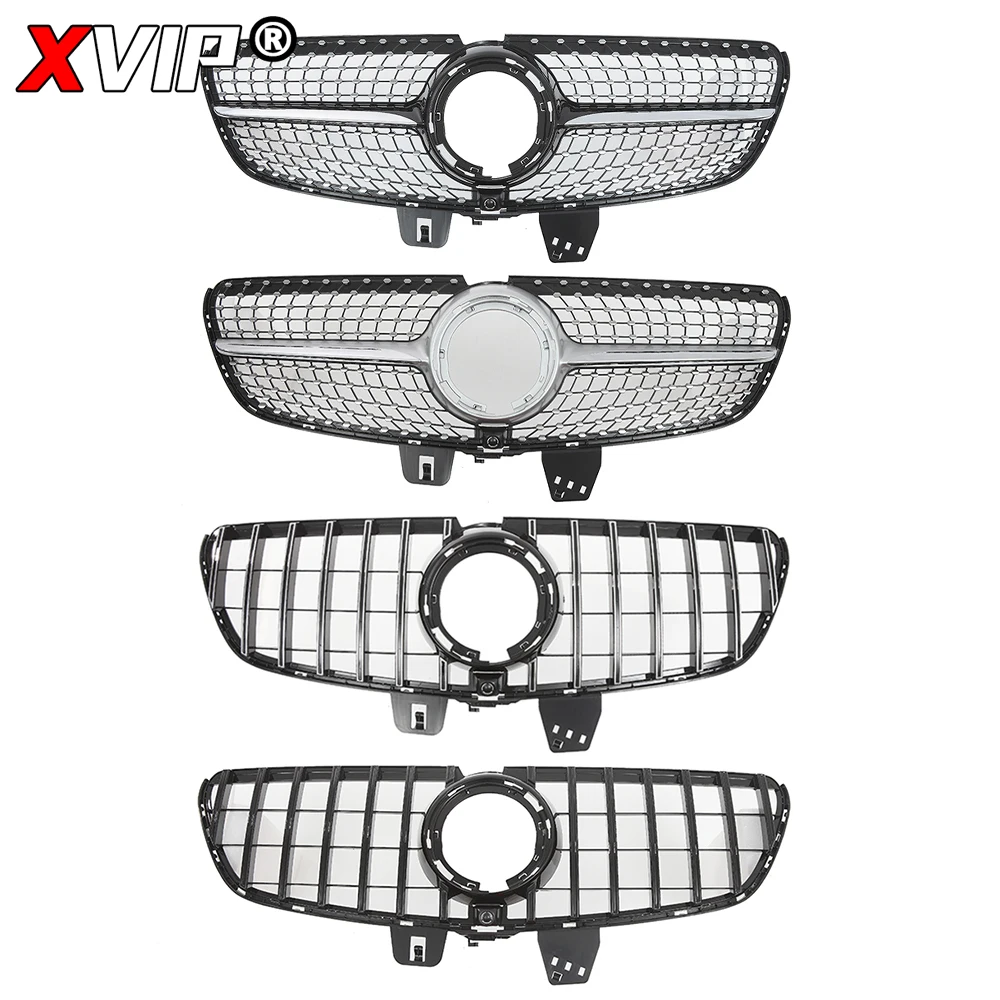 XVIP Chrome Black Diamonds Style Bumper Grille For Mercedes Benz V-Class W447 V250 V260 2021-2023 GTR Style Front Racing Grilles