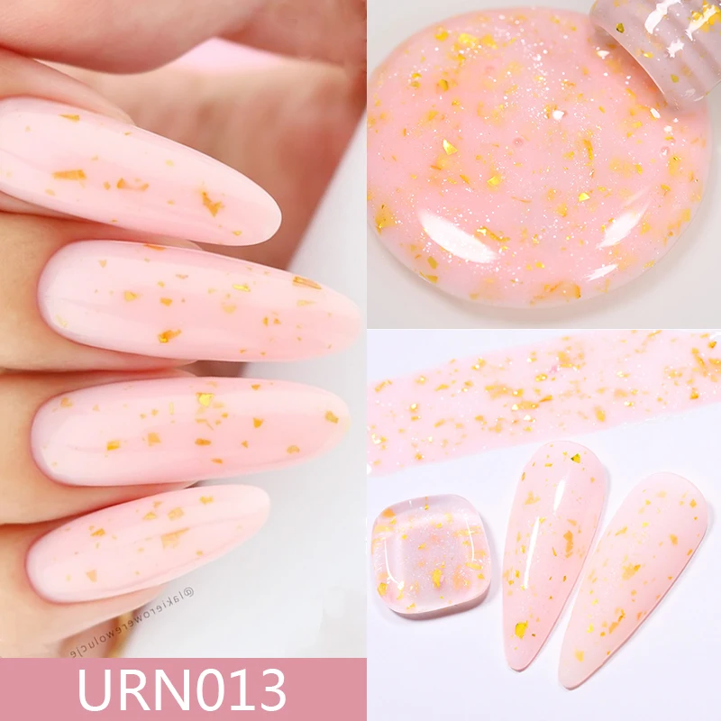 UR SUGAR 7ml Milky Jelly White Gold Glitter Rubber Base Gel Polish Pink Sequins Soak Off UV LED Nail Art Gel Varnish Manicure