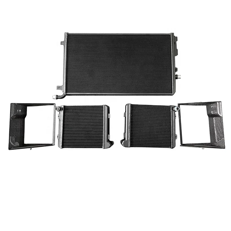 

Carbon Fiber Dual Front Heat Exchanger Kit Water Radiator Cooler Wind Guide Hood for Mercedes Benz W205 C63