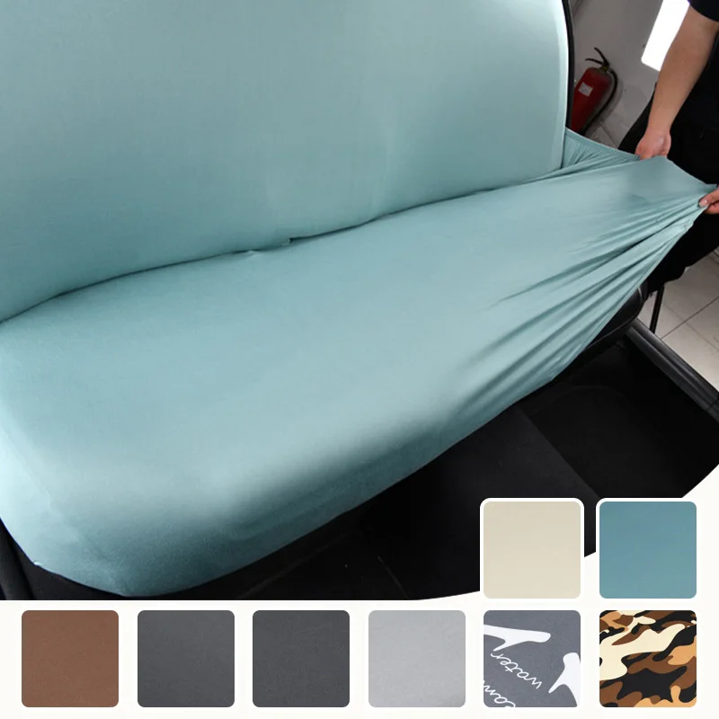 Printed Stretchy All‑Inclusive Car Seat Cover Anti‑Slip Breathable Dust‑Resistant Seat Protector For Vehicle Back Row Decor