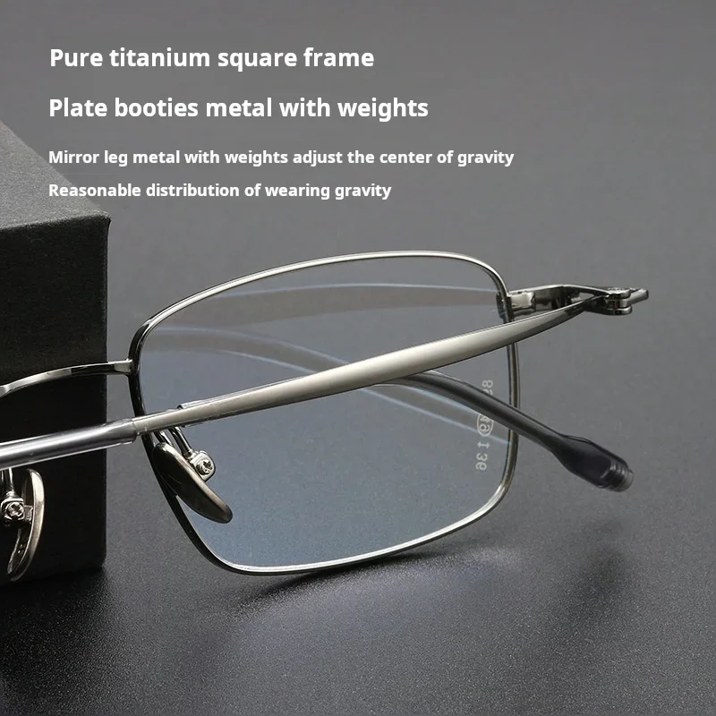 KIZN Herren Luxus Reines Titan Quadratische Brille Ultraleichte Mode Kleine Größe Optische Brillen Rahmen M894S