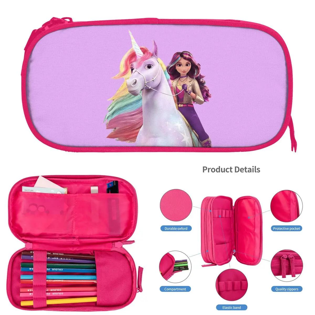 Unicorn Academy Sophia Wildstar Pencil Cases for Student School Pen
