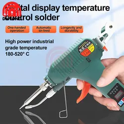 Pistola de soldadura con pantalla Digital, herramienta de reparación de estaño, temperatura ajustable, 120-180 V, 520 W, UE/EE. UU., 110-220V