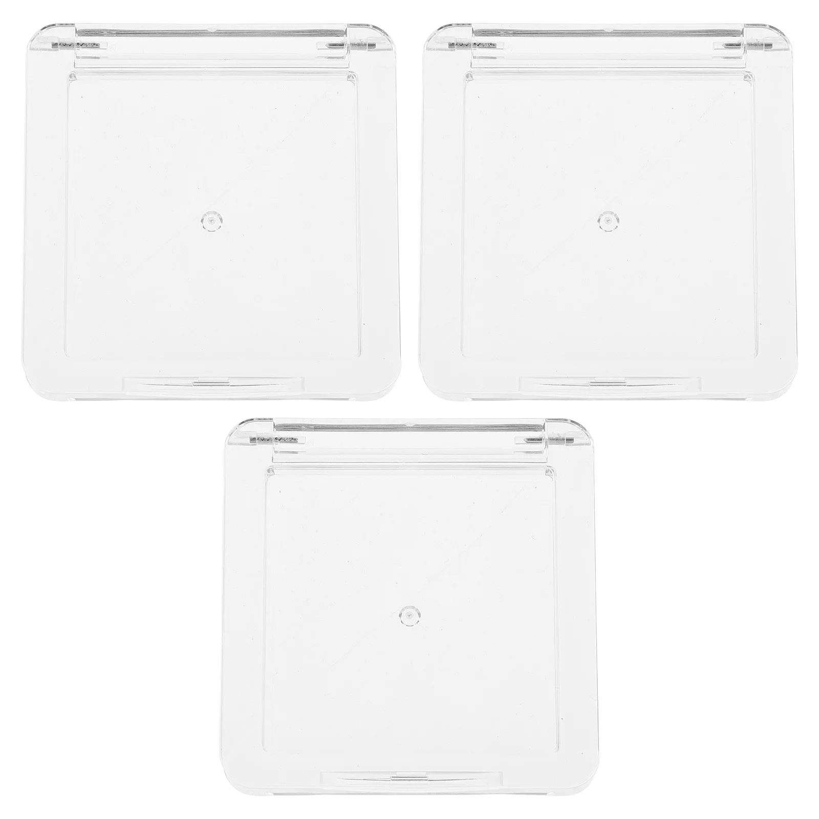 

3pcs Single Layer Highlight Box Empty Eyeshadow Containers Travel Makeup Pan Case Transparent Square Design Versatile