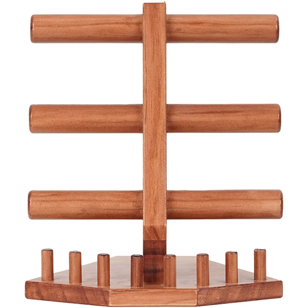 Vintage Wooden Bangle Jewelry Holder Stand Bracelet Display Organizer Ring Scrunchie Storage Rack Home Decor Accessory