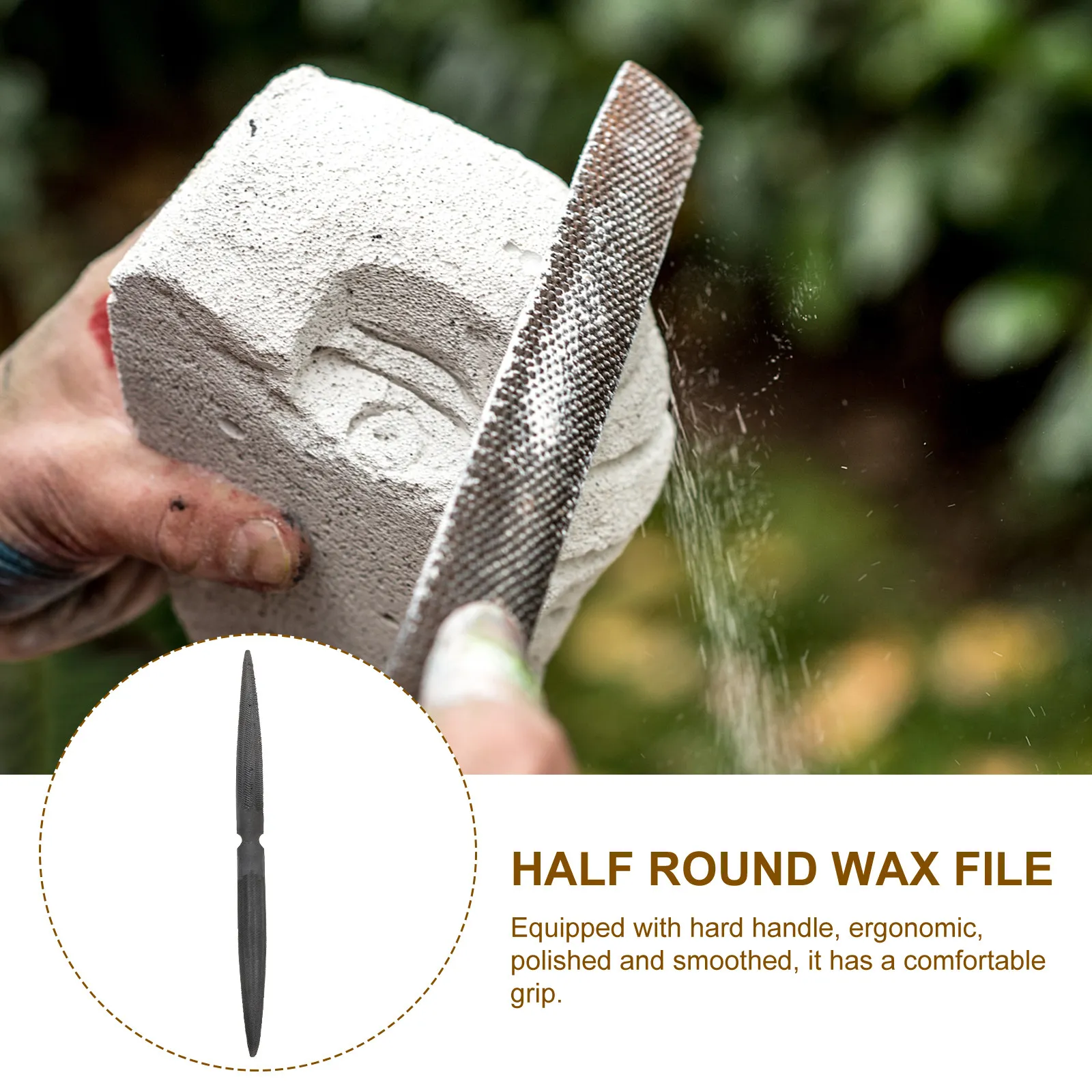 Half Round Durable Steel Wax File Double Ended Ergonomic Handle Perfect for Jewelry Carving Wax Filing Tool Jewelry Carving File