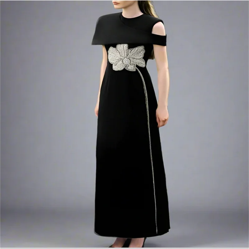 فستان سهرة أسود 2025 فساتين حفلات مسائية فاخرة طويلة أنيقة على شكل حرف A فستان زفاف فساتين سهرة دبي مخصصة