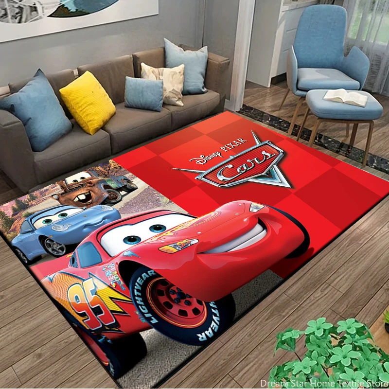 

Disney Cars McQueen Racing Cartoon Anti-Slip Rug Carpet for Living Room Bedroom Home Decor Mat,Kids Decoration for Sofa Doormat