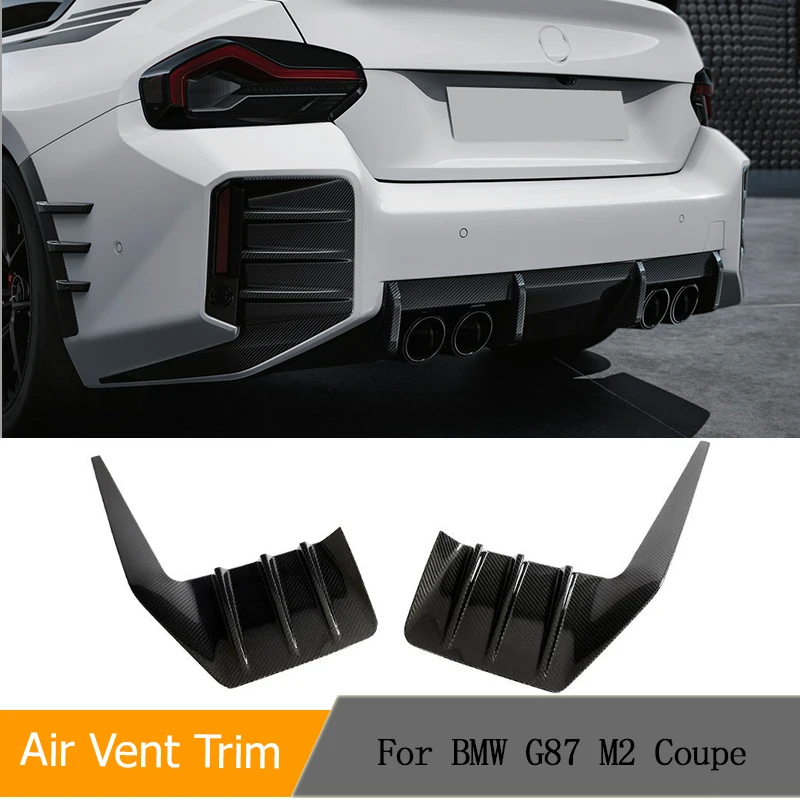 

Dry Carbon Car Rear Bumper Air Vent Trim For BWM 2 Series G87 M2 Coupe 2-Door 2022 2023 Rear Canards Side Splitters