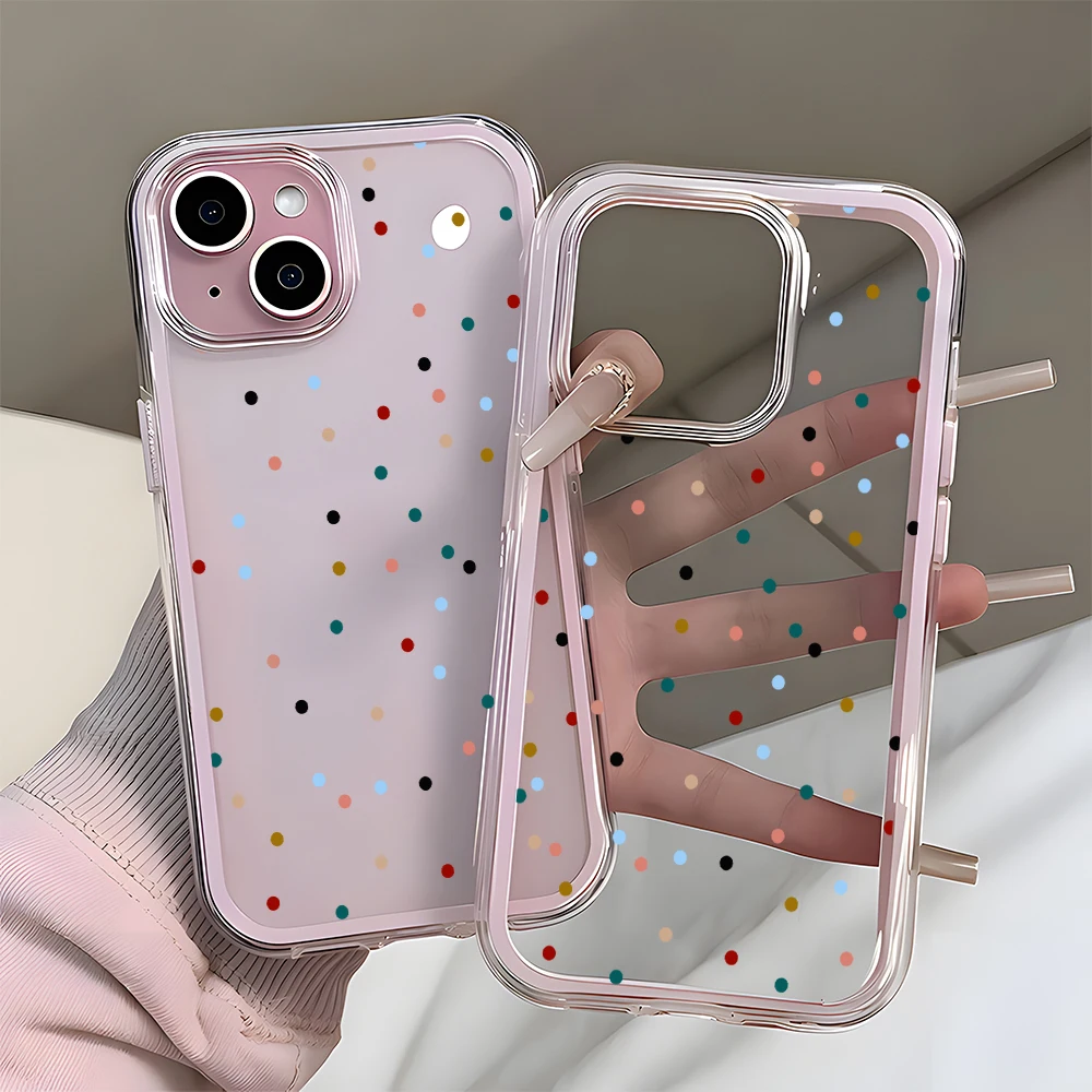 Colorful Polka Dot Pattern 2in1 Clear Case For Samsung Galaxy A54 A36 A35 S26 Ultra S25 S23FE S24 S22 Plus A57 A37 A55 A16 Cover