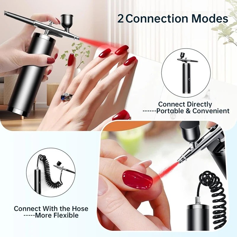 HOT！-Airbrush Set Portable Airbrush With Compressor Handheld Airbrush Set Ideal For Complex Tasks Such As Tattoos/Manicures