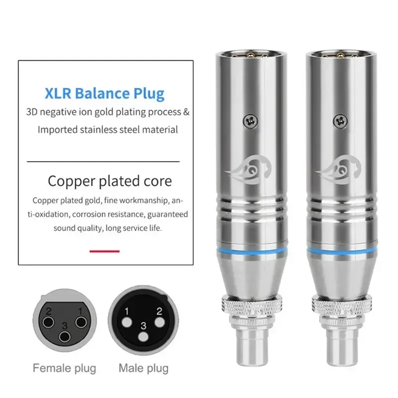 Imagem -03 - Xlr para Rca Connector Adaptador de Áudio Cannon Converter Consumer Electronics 3pin Macho Fêmea Microfone Mixer Alto-falante