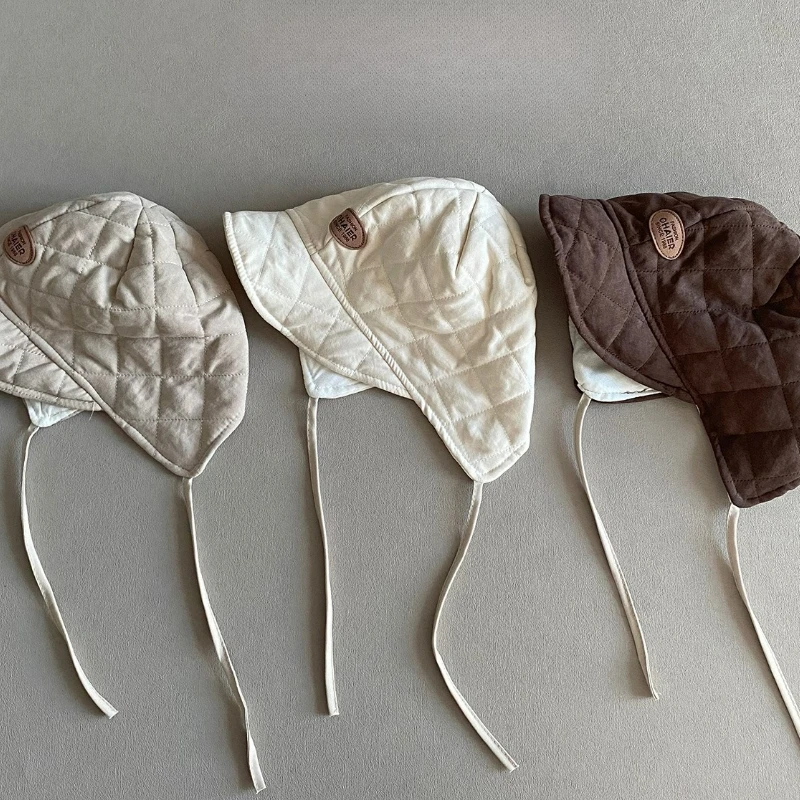 

Простая детская шапка на осень и зиму, теплая, ветрозащитная, защита ушей, морозостойкая, детская шапка Leifeng с ремешком