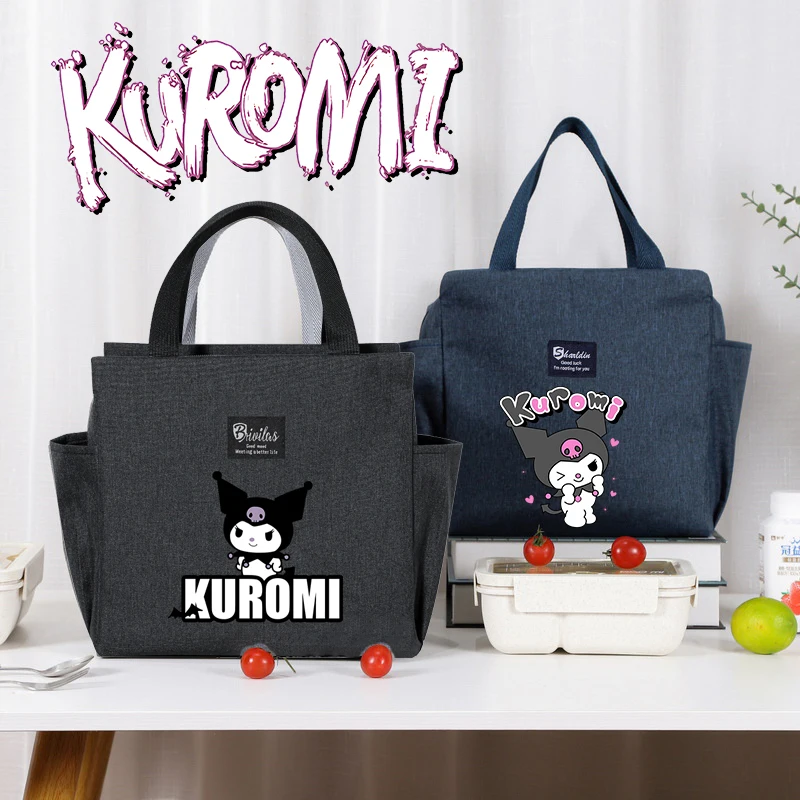 Kuromi Lunch Bags Anime Sanrio Picnic Bag Cartoon Insulated pasto Storage Pack Kawaii Lunch box per bambini imballato pranzo regalo nuovo