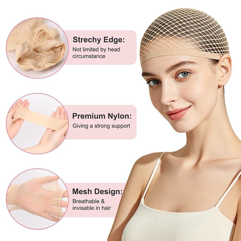 Wig Black Mesh Wig Cap Net, Closed End Hair Mesh Net, Liner Weaving Caps for Women, Men, Kids, Wig Caps