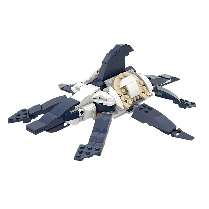 MOC Unterwasser-Subnauticus-Monster Meeresorganismus Bausteine Megalodon Hai Meeresschildkröte Tiermodell Kinderspielzeug Geburtstagsgeschenk – Detail 2