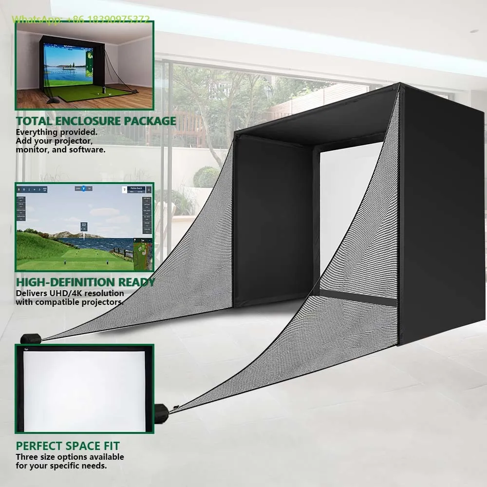 

Golf Good Frame Cage Outdoor Practice Retractable Cabinet Screen Custom Garage Grade Golf Simulator Enclosure