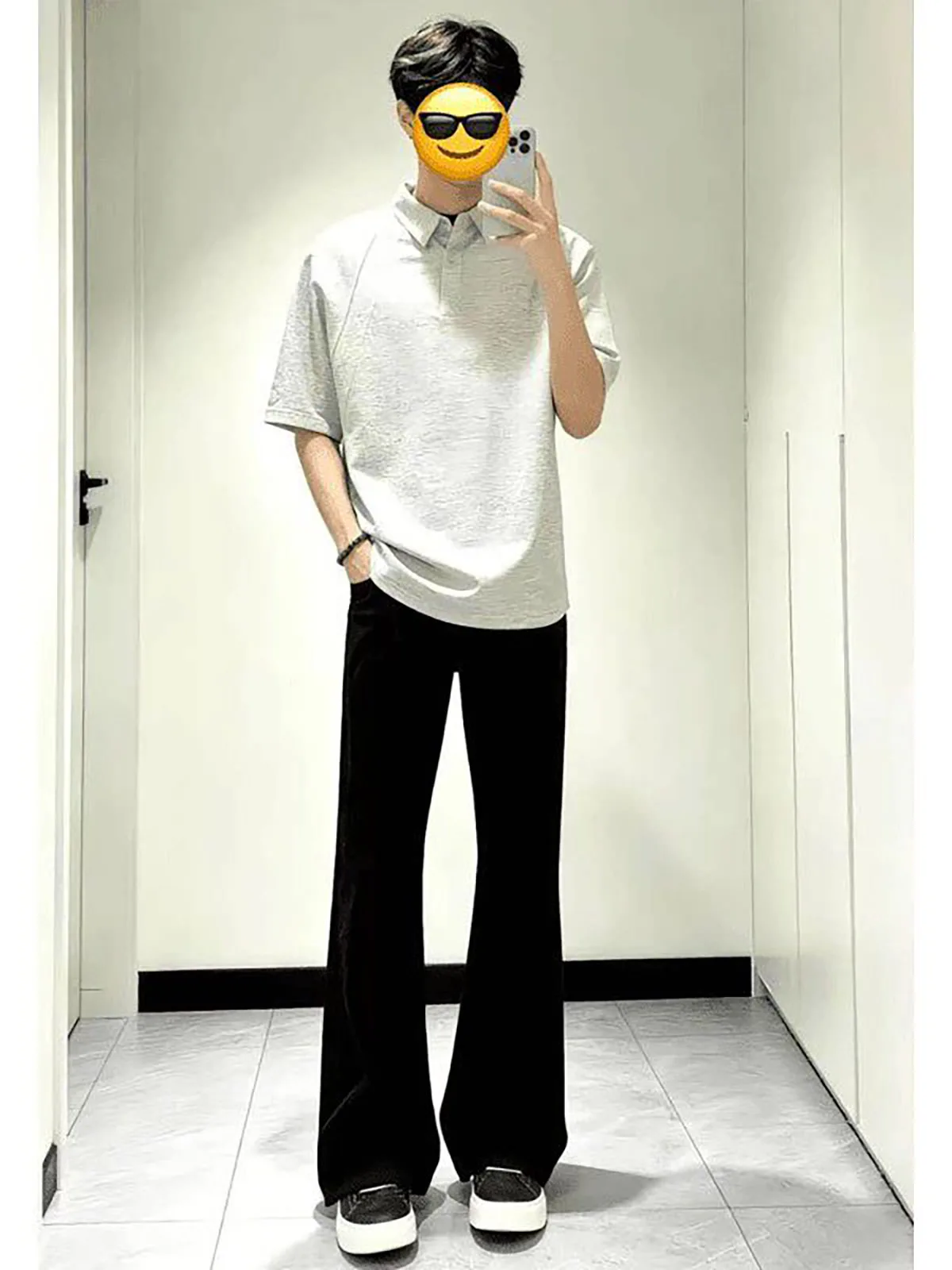 Black Slim Fit Trousers for Men Youth Style Casual Straight Leg Pants Drapey Wide Leg Pants Knife  Design Online Exclusive