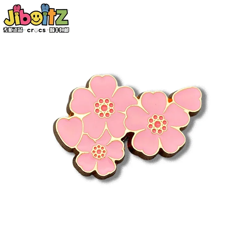 Dijes de Sheo de Metal para sandalias, flor rosa, mariposa, zuecos Y2k, dibujos animados, perlas, diamantes, decoración de zapatos, regalos para niños