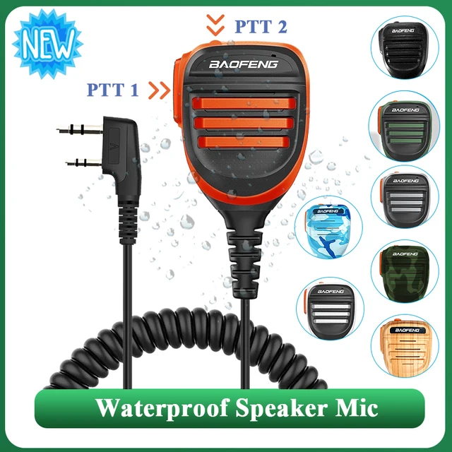 Baofeng Walkie Talkie Mikrofon głośnikowy Wodoodporny mikrofon PTT do UV-5R UV-16 UV-13 UV-21 UV17 Dwukierunkowe radio QuanSheng UV-K5 UV-K6