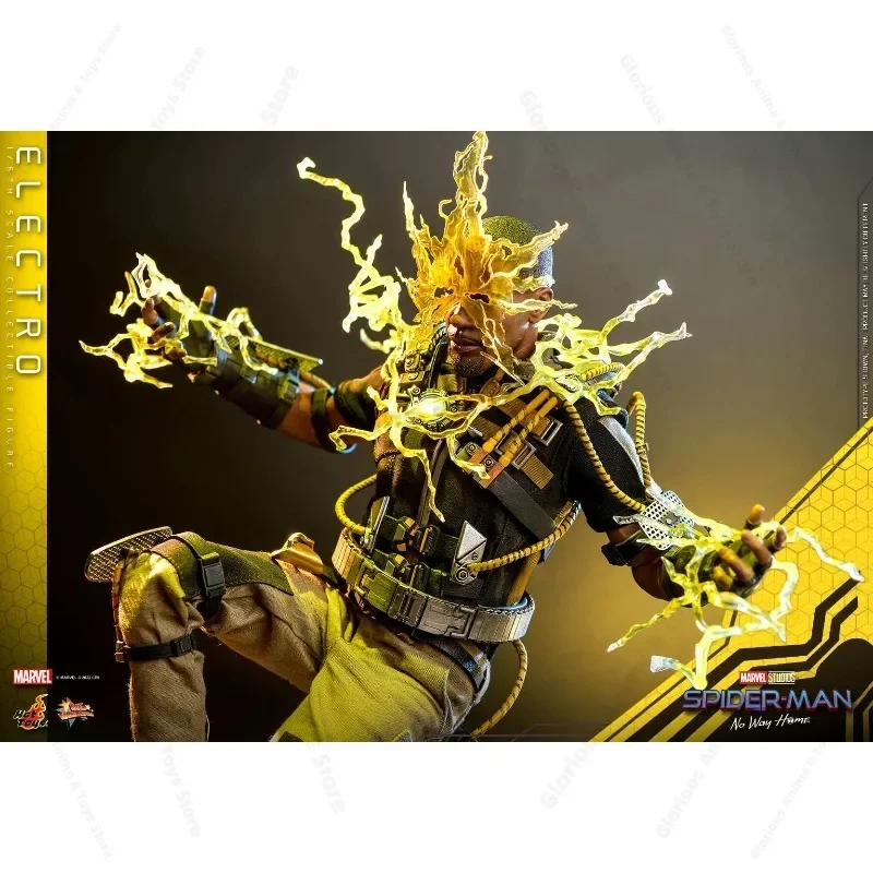 In Stock HotToys MMS644 Electro, Jamie Foxx Likeness Head Sculpt & LED Light-up Chest Reactor, High-end Collectible Gift