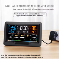Tuya WIFI Smart Weather Station Temperature Humidity Meter Weather Forecast Indoor Outdoor Multifunctional Weather Alarm Clock