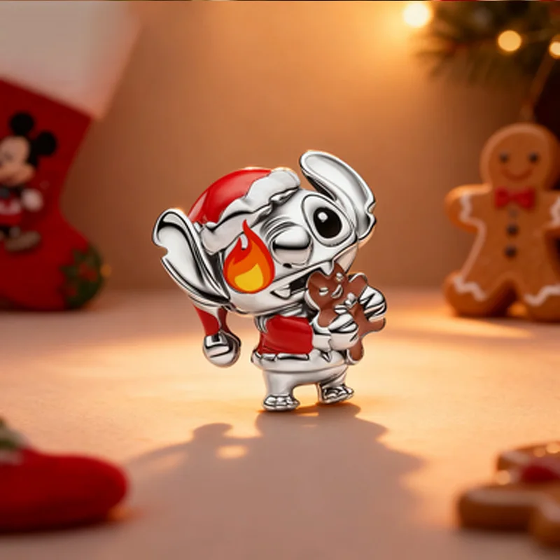 Disney 2025 novo diy natal mickey minnie ponto jack skellington esmalte cz encantos contas caber pulseira de prata original jóias