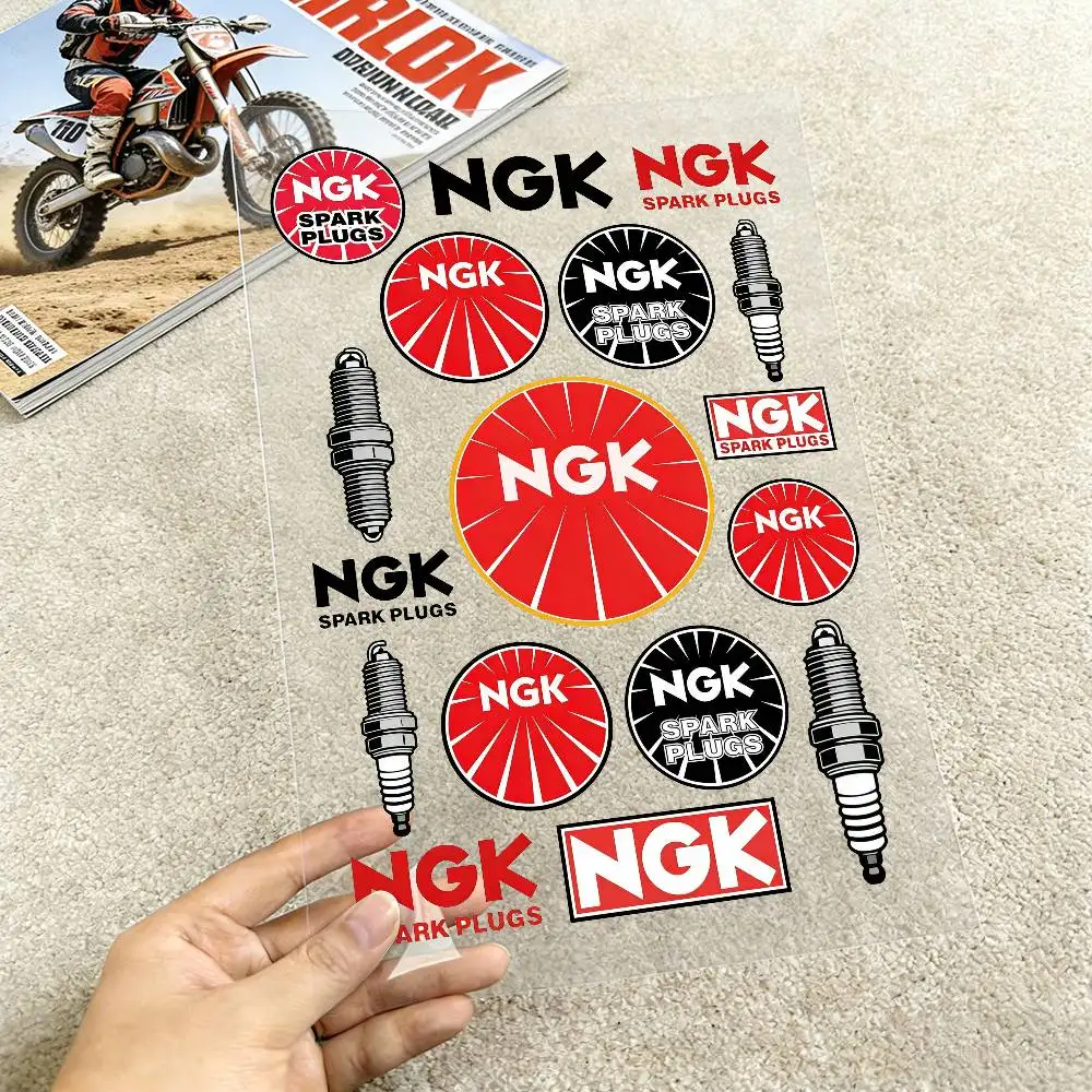 Adesivos refletivos para motocicletas NGK, decalques de vinil à prova d'água para capacete de moto, tanque de combustível, bicicleta