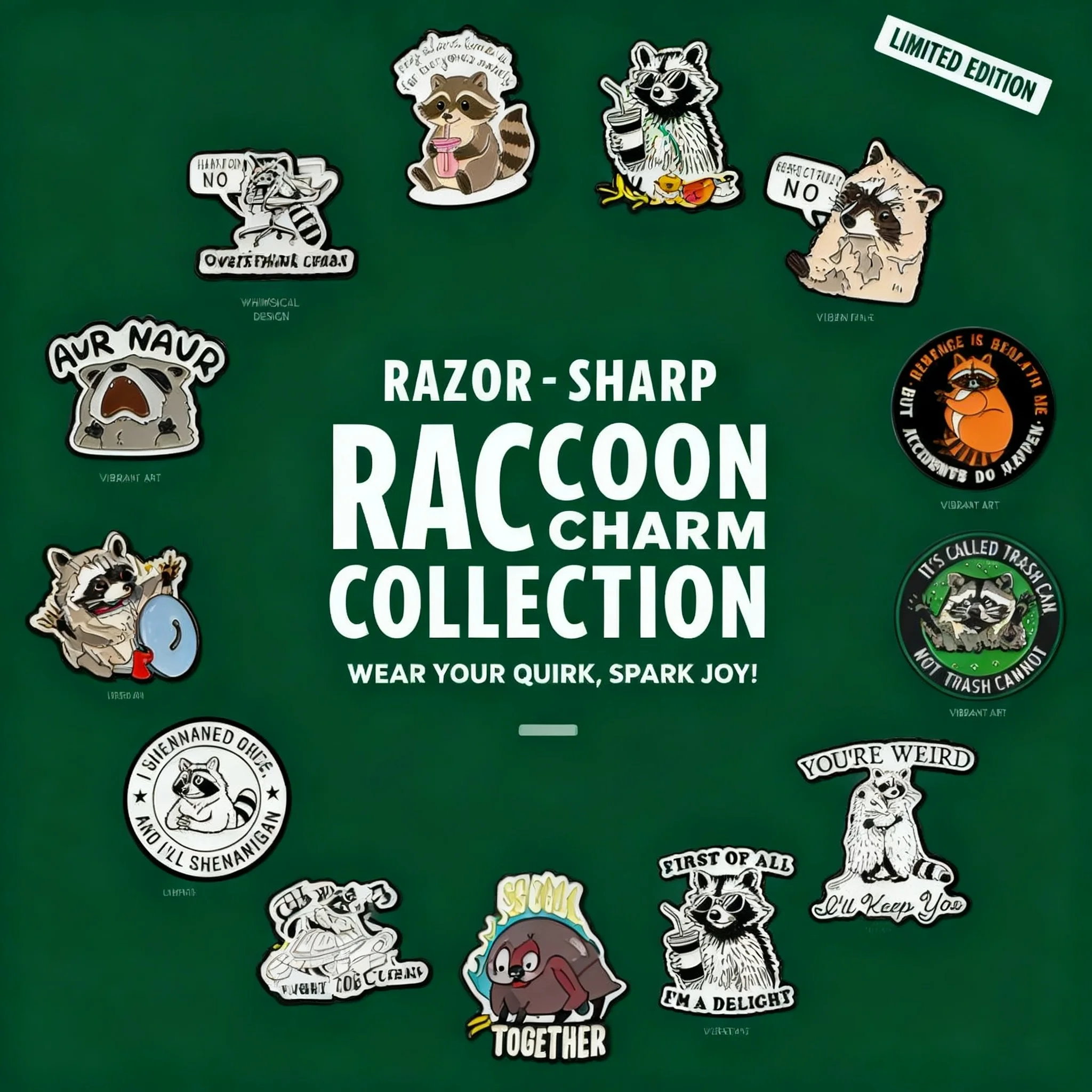 Cute Raccoon Brooch Pin Badge Clothing Backpack Fashion Alloy Jewelry Accessories Hot Selling Wholesale