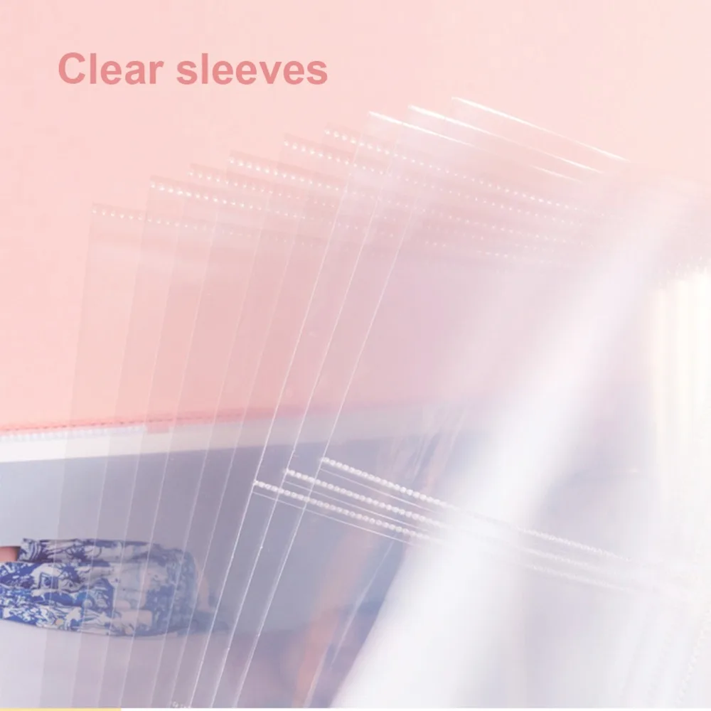 A4 11-Hole Clear Single-Sided Photo Sleeve Pages Acid-Free PVC-Free For Binders Postcards, K-Pop/Star Collection, Card Storage