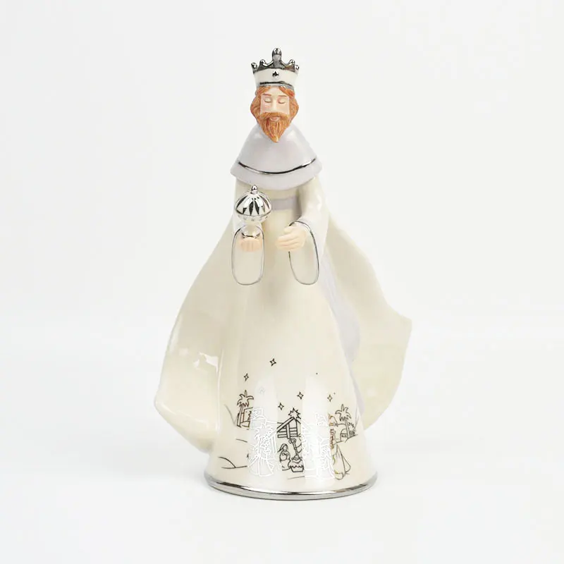 

" Authentic Issue In The Silver Blessings Nativity" Ceramic Cratfs King Balthazar Figurine for Home Decoration Christmas Gift