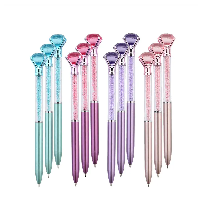 12Pcs Duże kryształowe diamentowe długopisy Bling Ballpoint Pen Artykuły biurowe Długopisy na prezenty na Boże Narodzenie