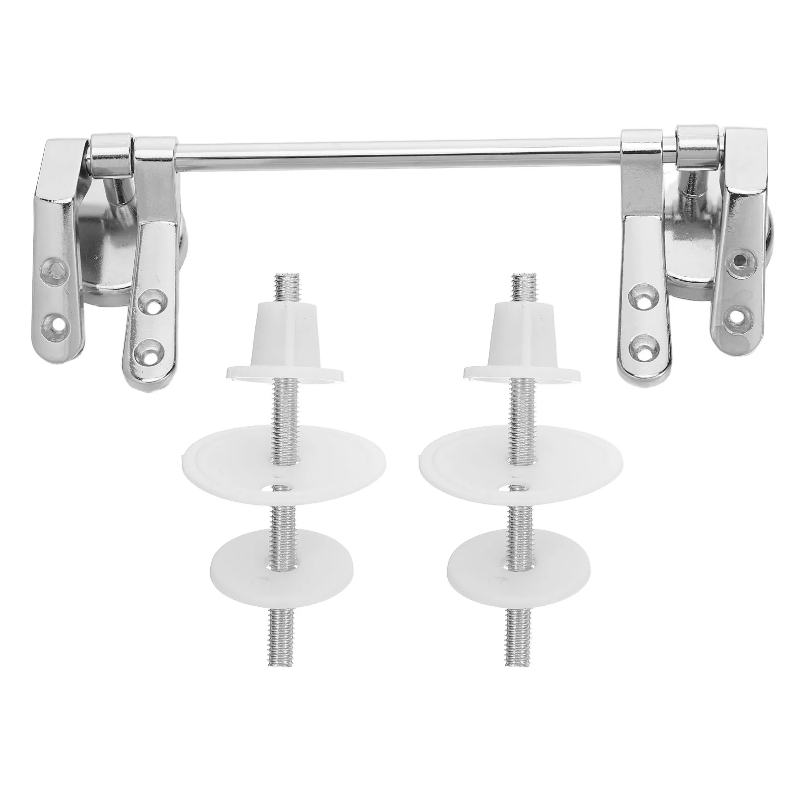 Zinc Alloy Toilet Seat Hinges Replacement Parts Chrome Plated Heavy Duty for Wooden Seats Universal Fit Bathroom Repair Fixture