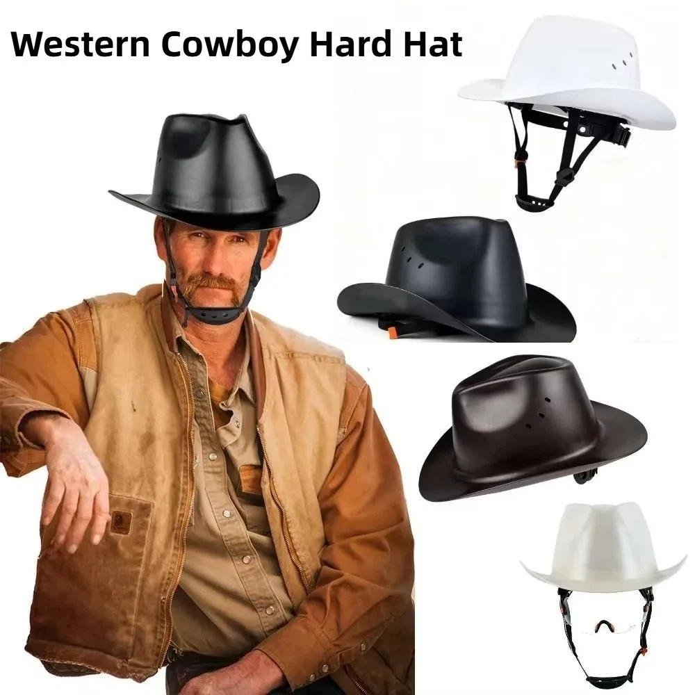 Cowboy Style Western Cowboy Hard Hat High-density Polyethylene All-day Comfort Hard Hat Comfortable Sun & Rain Shelter