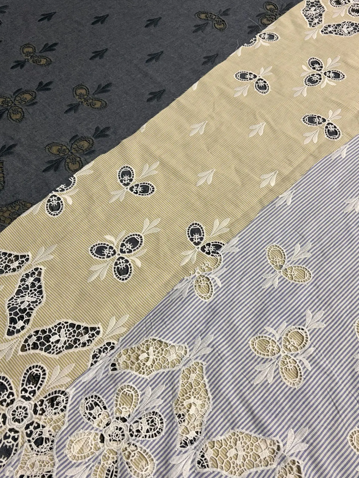 

New 100% cotton laser double-sided positioned hollow embroidery striped fabric for women's clothing, dresses, DIY garment sewing