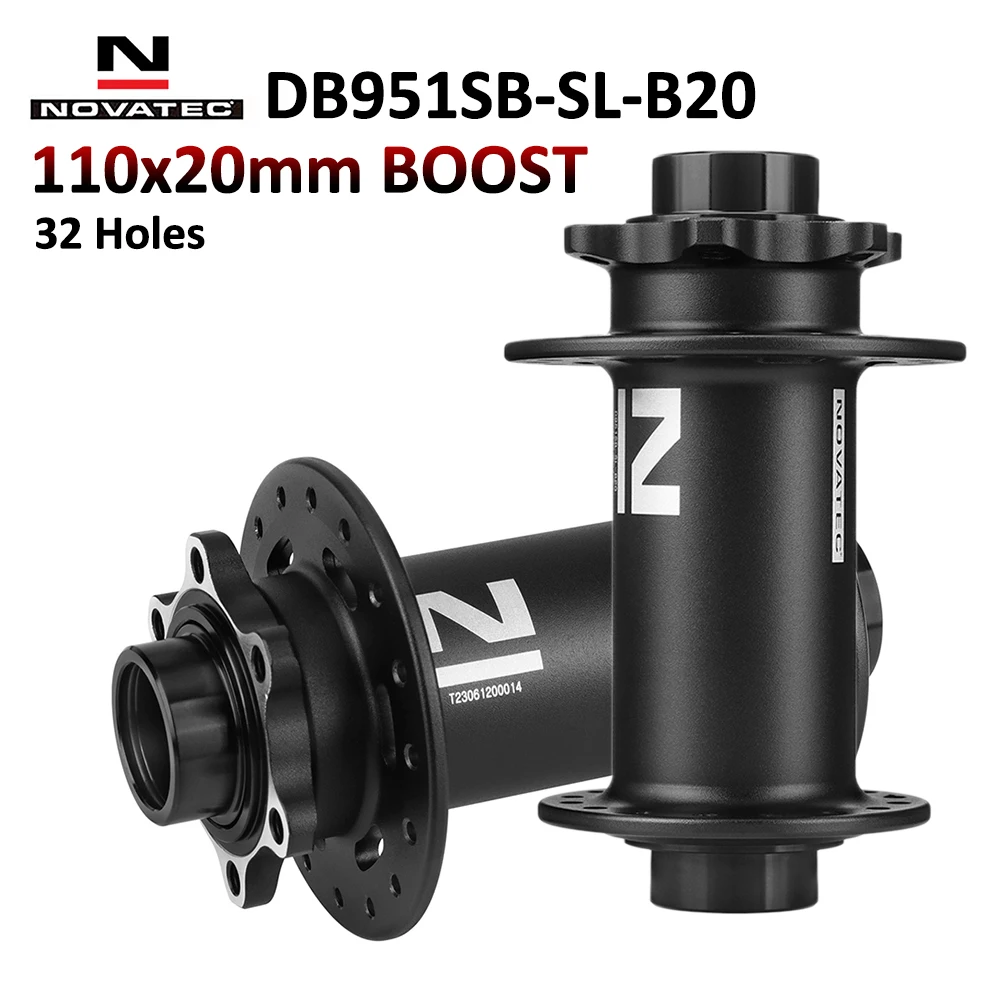 Novatec mtb bicicleta cubo dianteiro boost 110x20mm liga de alumínio rolamento selado através do cubo da roda da bicicleta montanha
