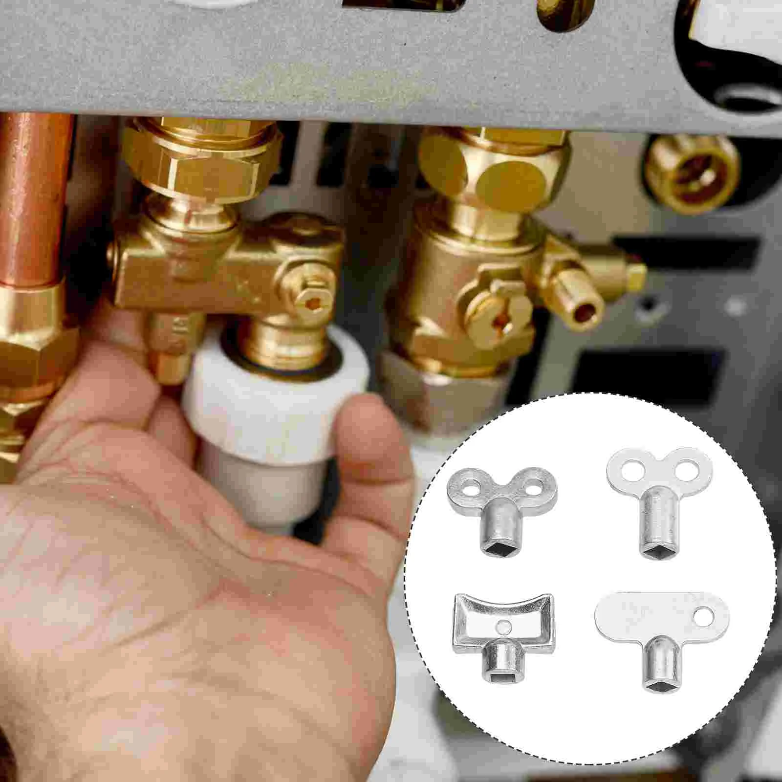 

8 Pcs Air Vent Central Heating Key Radiator Exhaust Valve Wrench Accessories Plumbing Valves Silver Bleed Hole