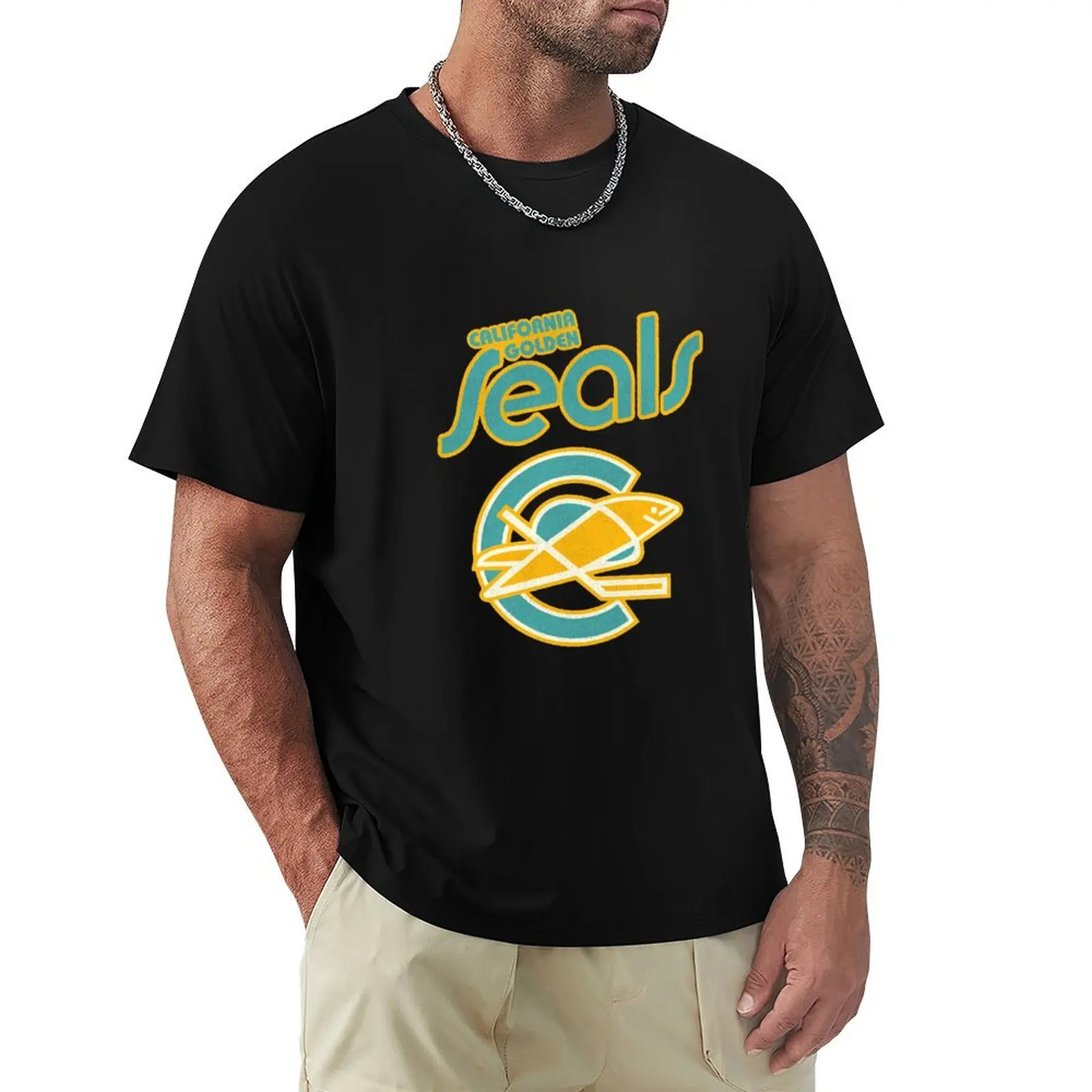 

Retro Defunct California Golden Seals Ice Hockey T-Shirt for a boy croswit shirt man summer clothes vintage t shirt men