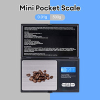 Mini Pocket Scale 500g High Precision Stainless Steel Electronic Scale Portable Gold Gram Balance Weight Scale Jewelry Condiment