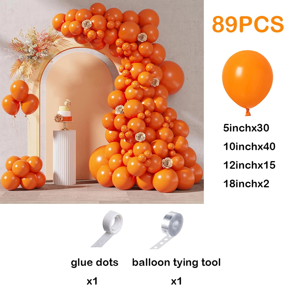 Pomarańczowa łuk balonowy girlanda zestaw pomarańczowy lateksowy balon Happy Kid Birthday Party Baby Shower ślubna dekoracja ślubna prysznic Globos