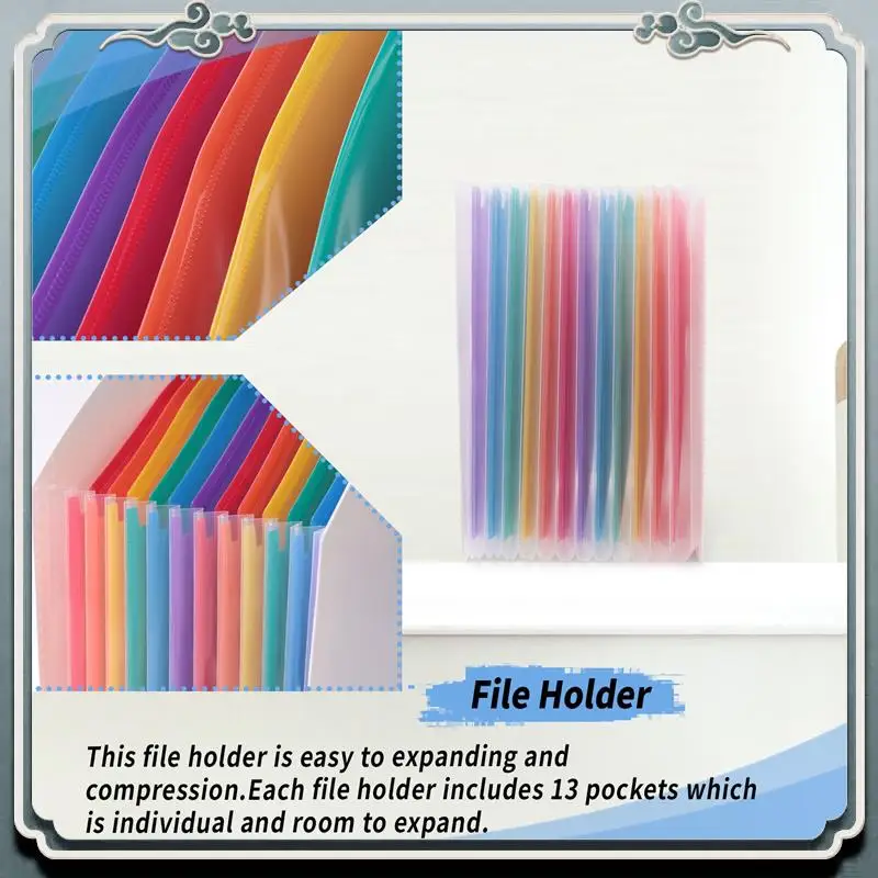 

Premium Expanding File Holder Folder Standing A4 Vertical File Organizer Magazine Basket Desktop 13 Pockets File Holder