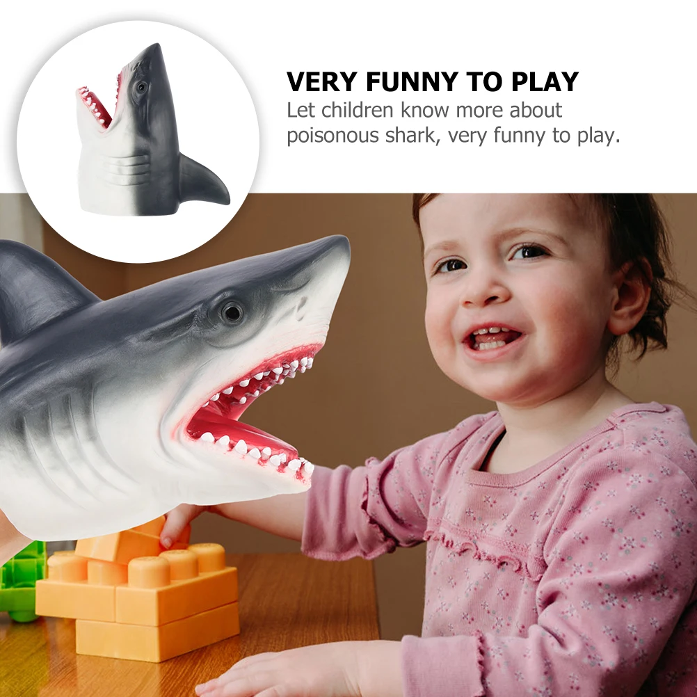 2 pçs dedo de tubarão crianças educacional storytime fantoche de mão animal jogar aprendizagem para crianças criativo fantoche de tubarão