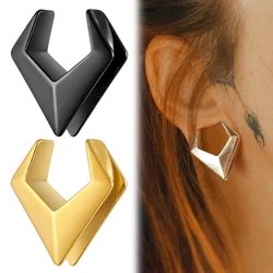 Giga 2 PCS Cool Stainless Steel Ear Expander Saddle Plugs Tunnels Gauges Stretcher Women & Mens 8-25mm Body Piercing Jewelry