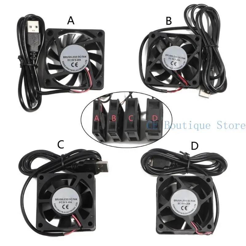 652F 60 -мм вентилятор 5V Питания ПК Радиатирование 6010 6015 6020 6025 Case Fean Cooling Blower для коробки/AV Cabinet