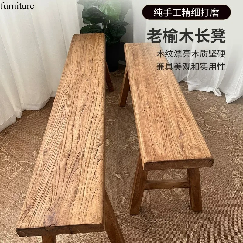 Bench Bench Log Bench Dining Chair Dining Table Old Elm Stool Solid Wood Outdoor