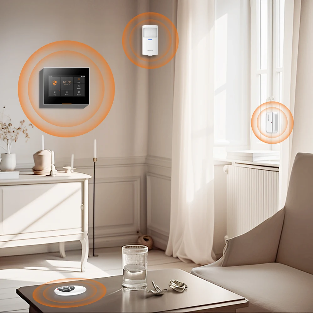 Staniot 433MHz Wireless Security Protection Kits WiFi 4G Tuya Samrt Home Security Alarm System Works With Alexa Google APP Remot