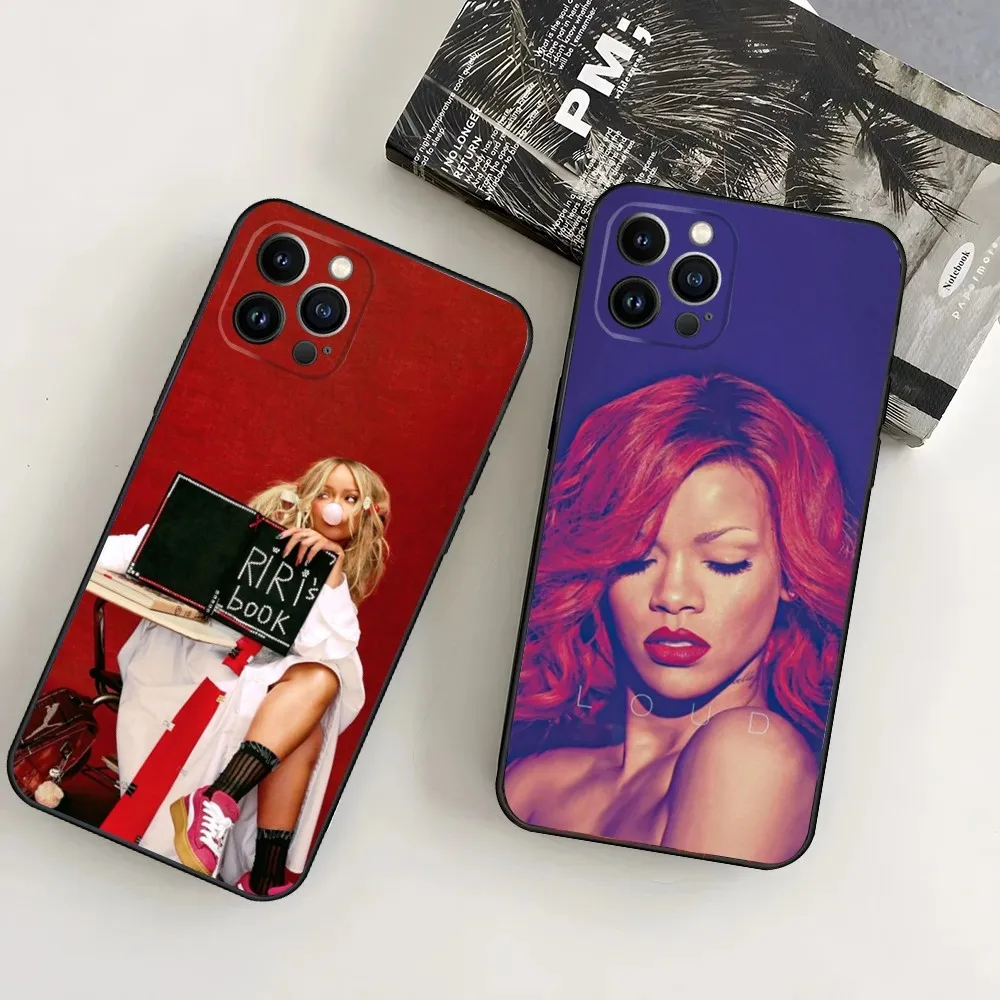 

Singer R-RIHANNAS-S Phone Case For iPhone16,15,14,13,12 Mini 11 Pro XR,X,XS,MAX 7,8 Plus Silicone Cover Soft Black