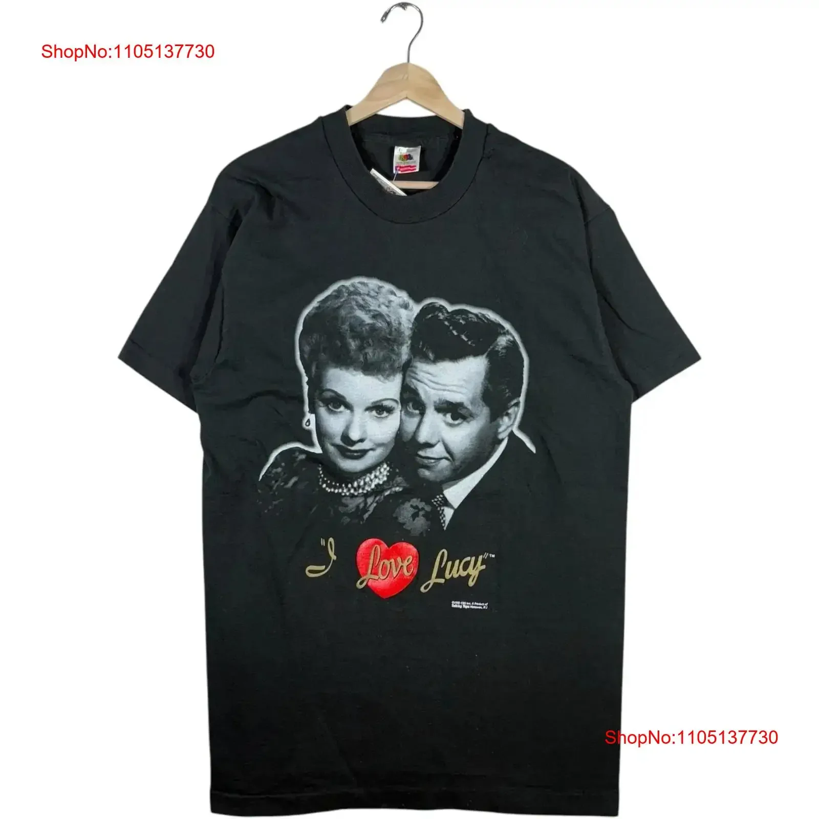 Vintage I Love Lucy Character Portraits TV Promo T Shirt Black Men's Large vintage Washed Breathable designer clothes Casual